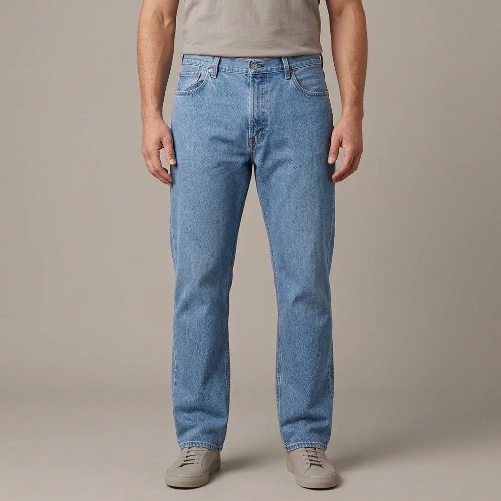 Levi Strauss Co 501 Mens Jeans W44 L32 Button Fly Blue Denim‎ Straight Leg